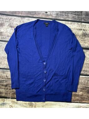 Halogen Cardigan Sweater Women's Small Merino Wool Blend Button Pockets